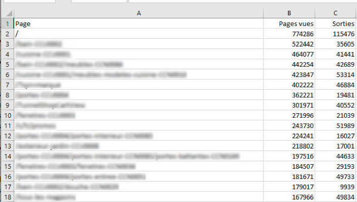 Fichier CSV à trois colonnes